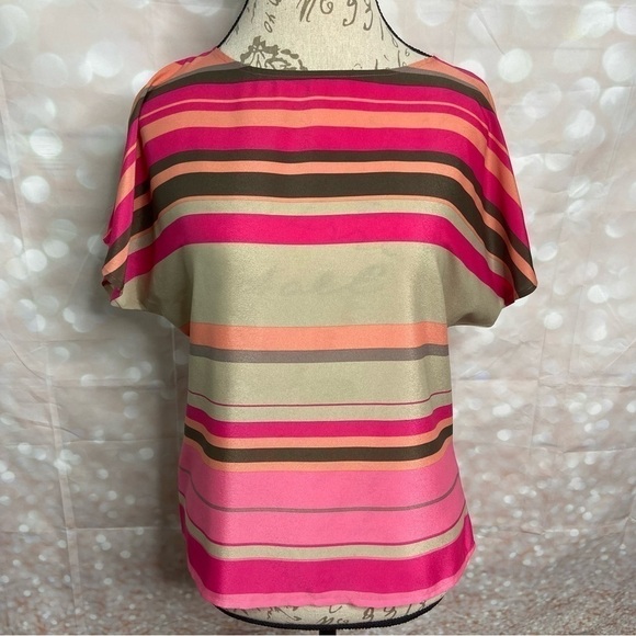 LOFT Short-Sleeve Striped Tee S - Picture 1 of 7